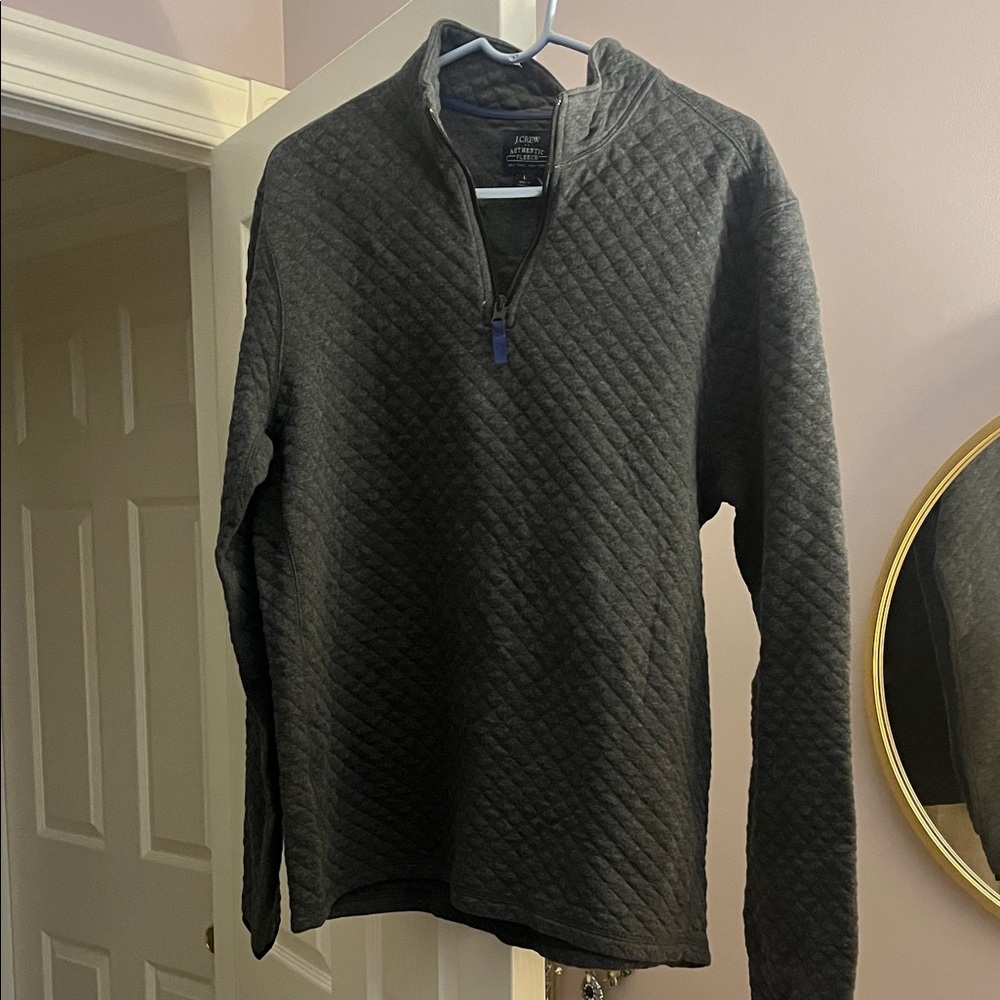 J. Crew Men's Charcoal Zip-Up Sweater